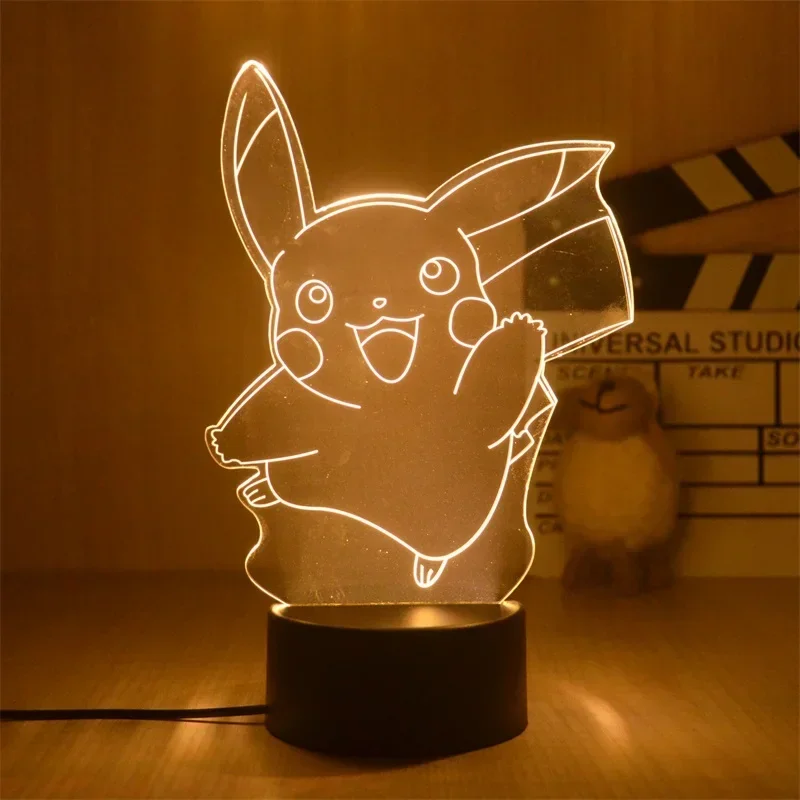 Pokemon Anime Cute Character Pikachu Gengar 3D Led Nightlight Model Toys Children\'s Bedroom Decoration Birthday Christmas Gift