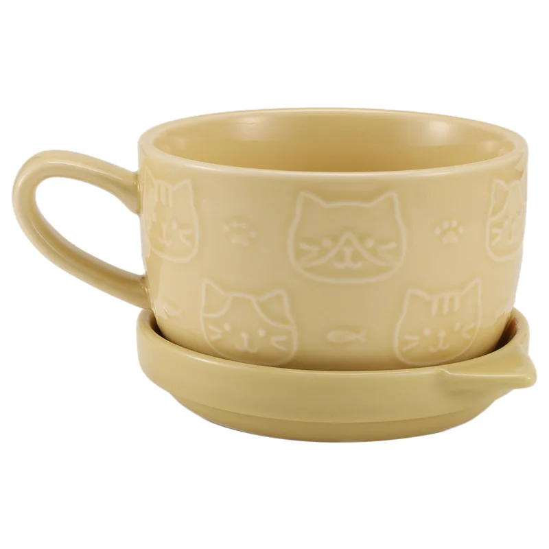 【Vendita flash】Tazze da caffè creative con coperchio Tazza in porcellana per gatti carini Colazione familiare Tazza per succo di latte Bevanda