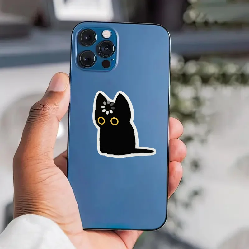 Black Cat Void Loading Sticker Cute Silly Funny Durable Sticker for Laptop Car Luggage Skateboard Perfect for Teens Adults