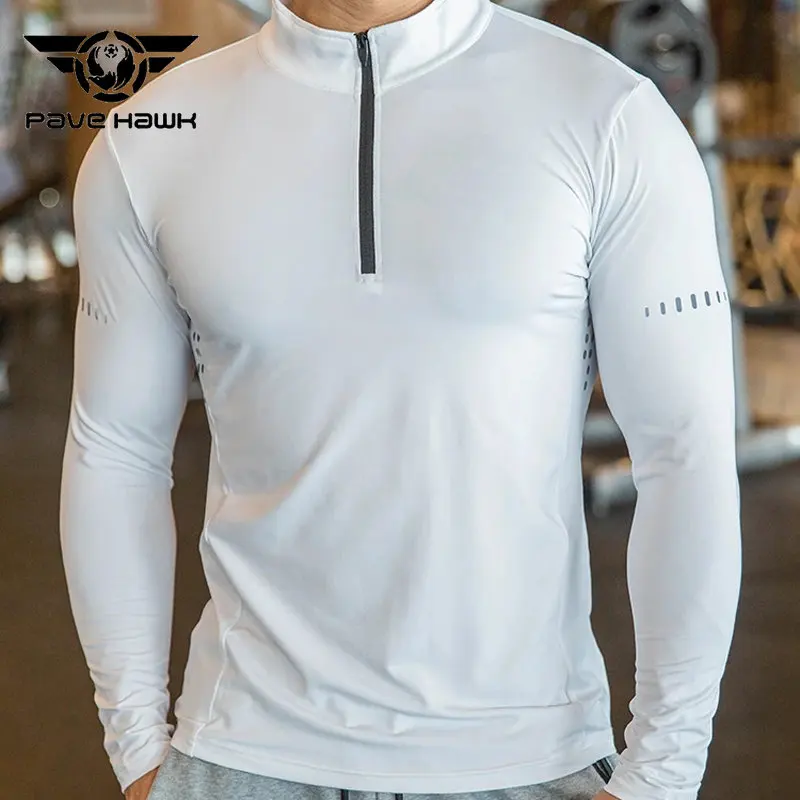 Men Compression Gym Shirt Training Jogging Gym Sportswear Camping Hiking Fishing Climbing Quick Dry Hiking Shirts Breathable