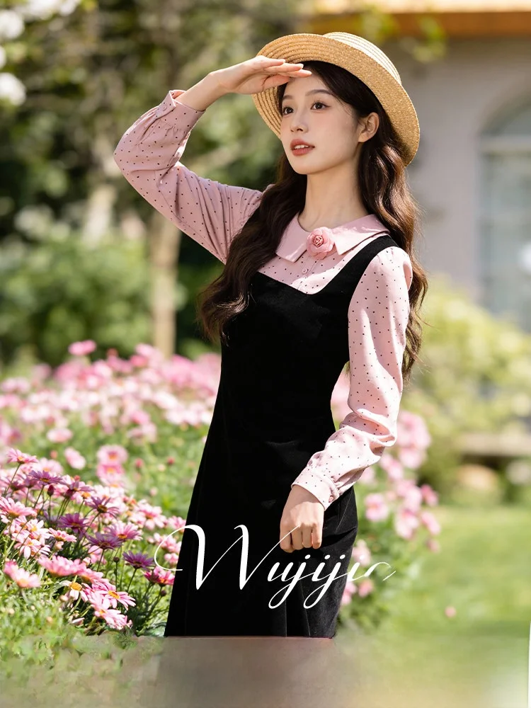 

plus Size Long Sve Slimming Dr Vintage Sle Casual Wear Polyester Fiber Winter New Arrival Maxi Dr Ladies Faion