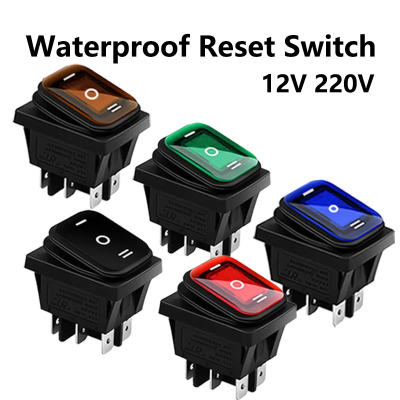 

5/20/100PCS 20A125VAC KCD4 Waterproof Switch ON-OFF-ON Rocker Switch 12V Power Switch 3 Position 6 Pins self-Locking 16A 250VAC