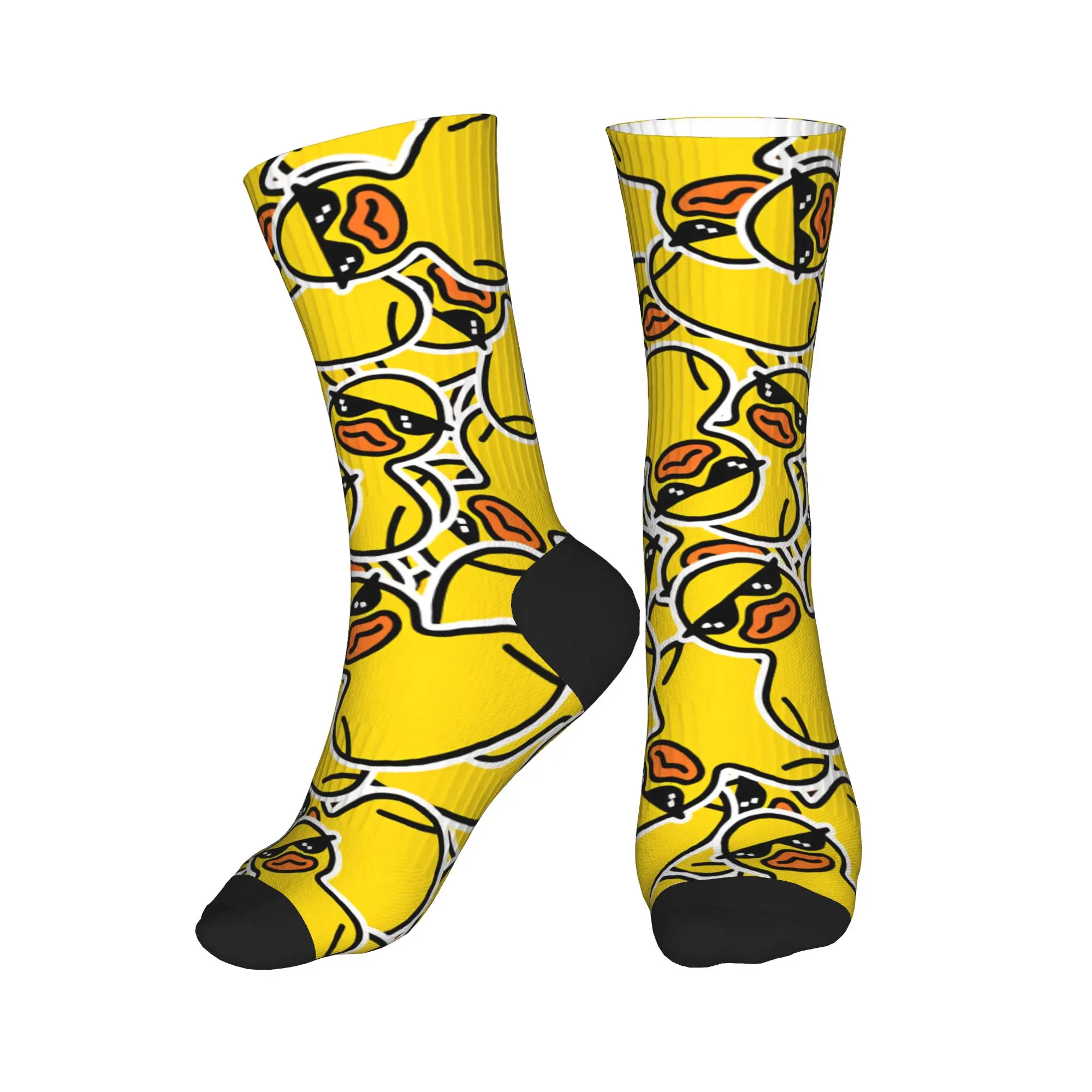 Many Yellow Birds With Sunglasses Stockings Men Socks Warm Soft Funny Socks Autumn Outdoor Non-Slip Graphic Socks Birthday Gift