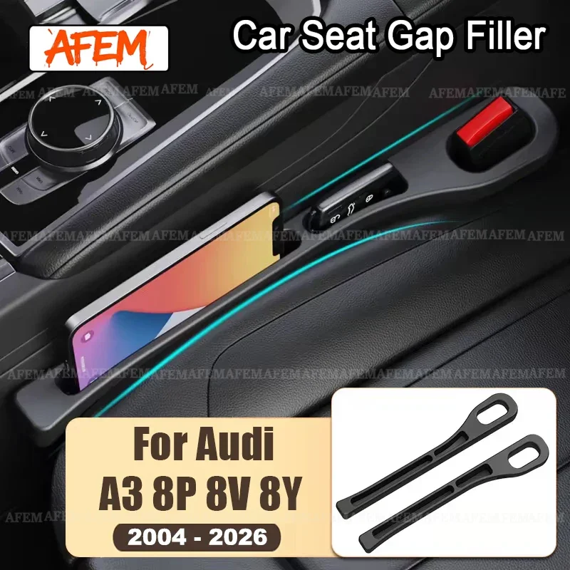 For Audi A3 8P 8V 8Y S3 RS3 2004 - 2018 2019 2020 2021 2022 2023 2024 2025 2026 Car Seat Crevice Filler Storage Box Accessories