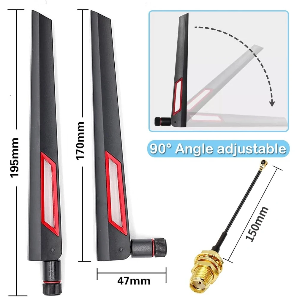 ثنائي النطاق 2.4G 5.8G RP SMA ذكر 12dBi WiFi هوائي + 15 سنتيمتر كابل محول لبطاقة الشبكة USB محول كاميرا IP الأمن