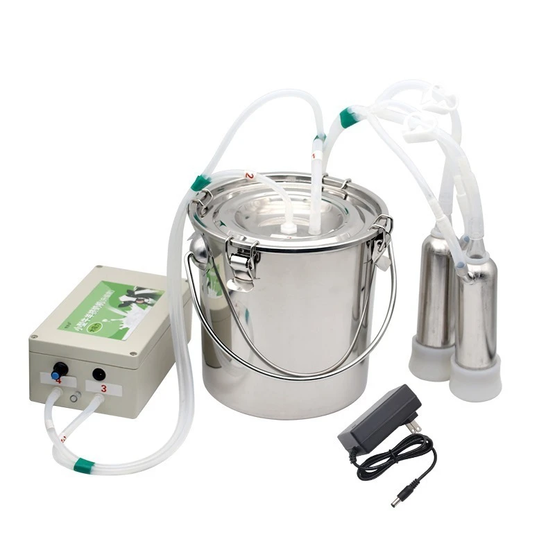5L Pulsating Milking Machine for Cattle and Sheep, Portable Small Electric Milker, Cow Goat Milking Equipment
