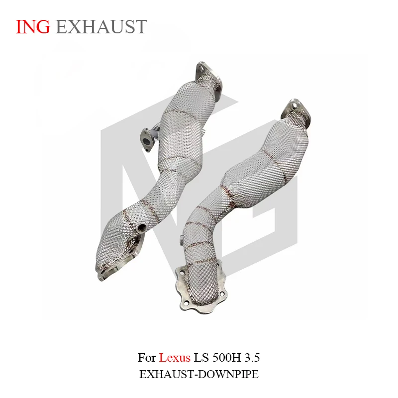 ING exhaust High Performance Catalytic Downpipe for Lexus LS500H 3.5T Heat Shield Auto Power Release Convert Header System