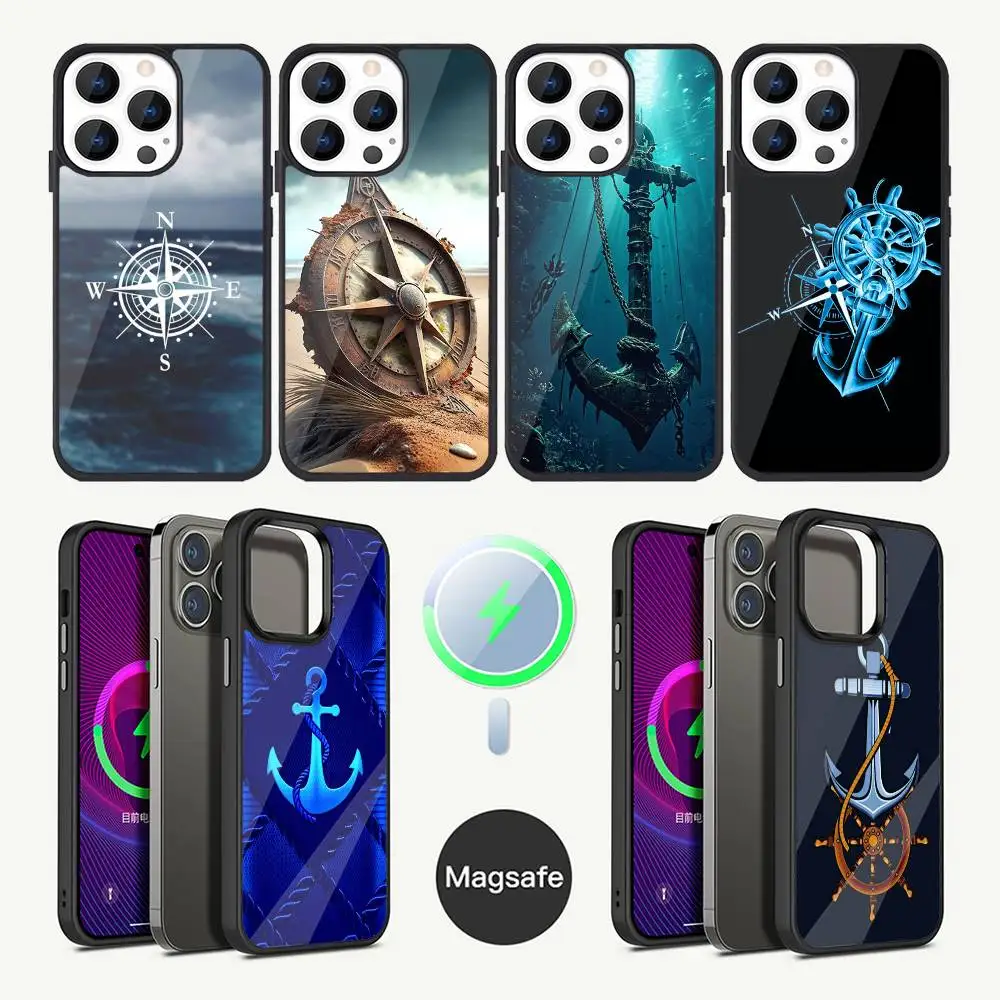 

Compass sailor Phone Case For iPhone 16,15,14,13,12,11,Plus,Pro,Max Mini Magsafe Magnetic Wireless Charging