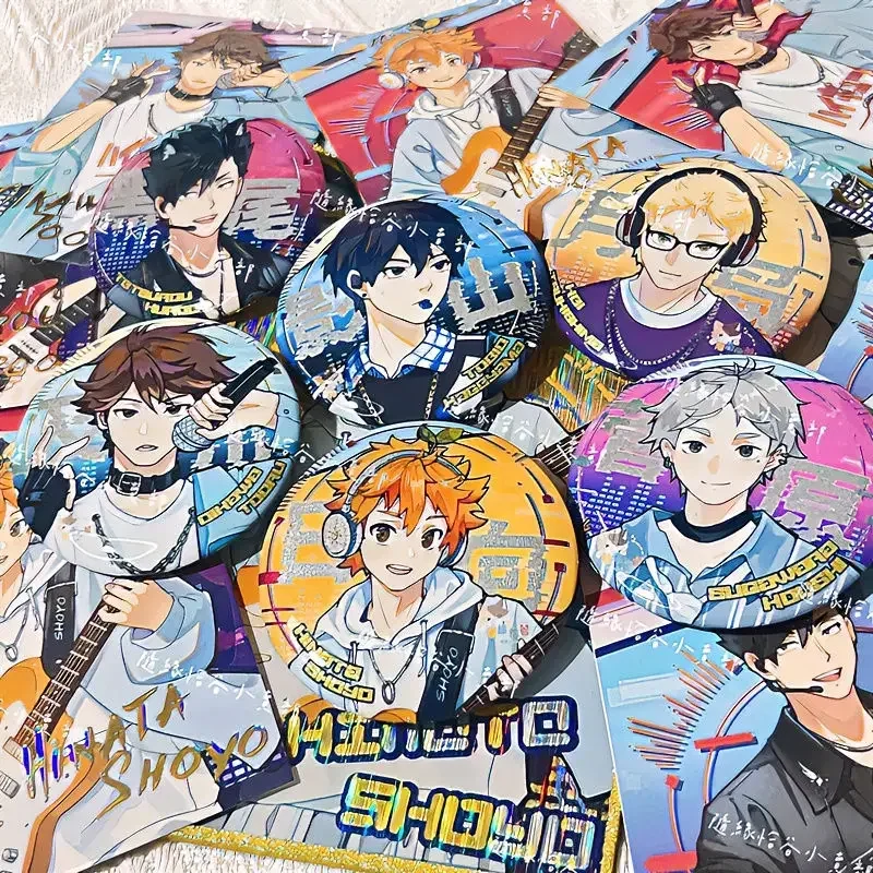 

58MM Anime Haikyuu!! Kei Tsukishima Tobio Kageyama Shoyo Hinata sugawara koushi Oikawa Tooru Tetsurou kuroo Kozume Kenma Badge