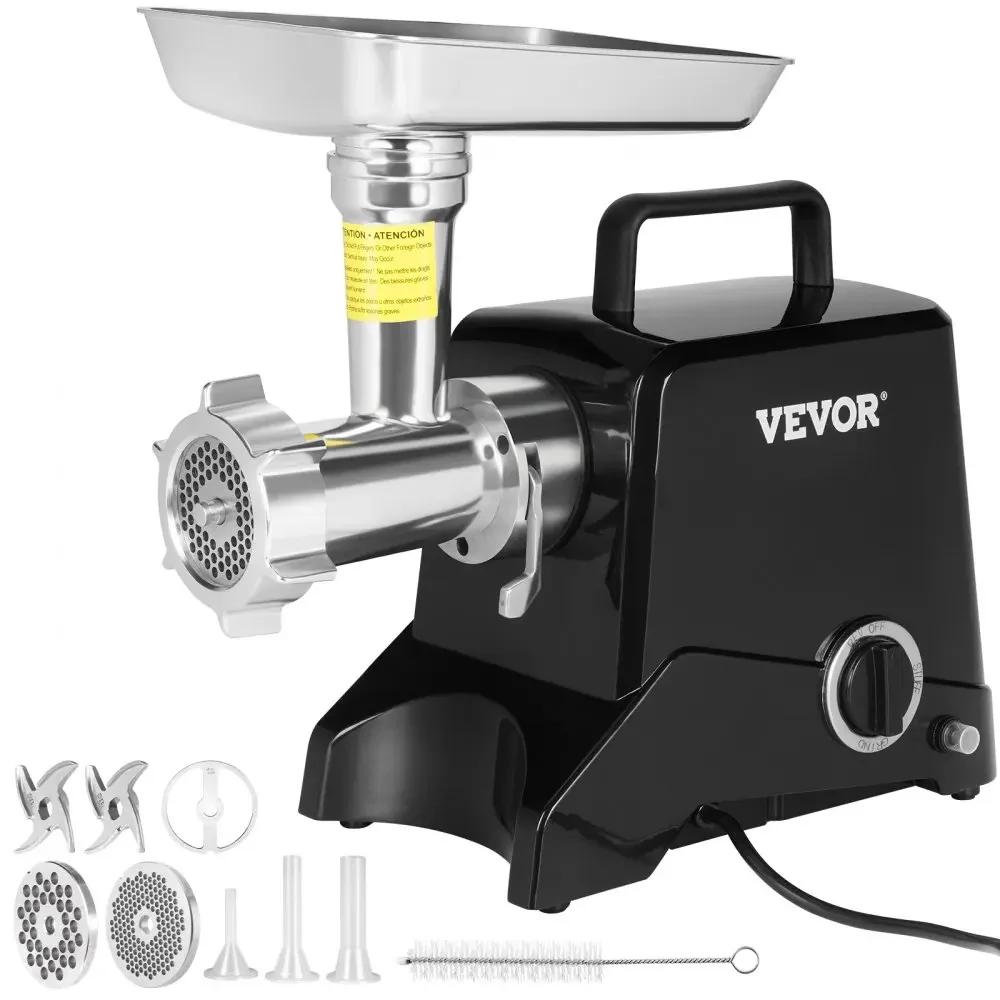 

VEVOR Electric Industrial Meat Grinder 419 Lb/H 575W（1100W MAX) w/ 2 Blade 3 Grinding Plates Sausage Maker for Home Commercial