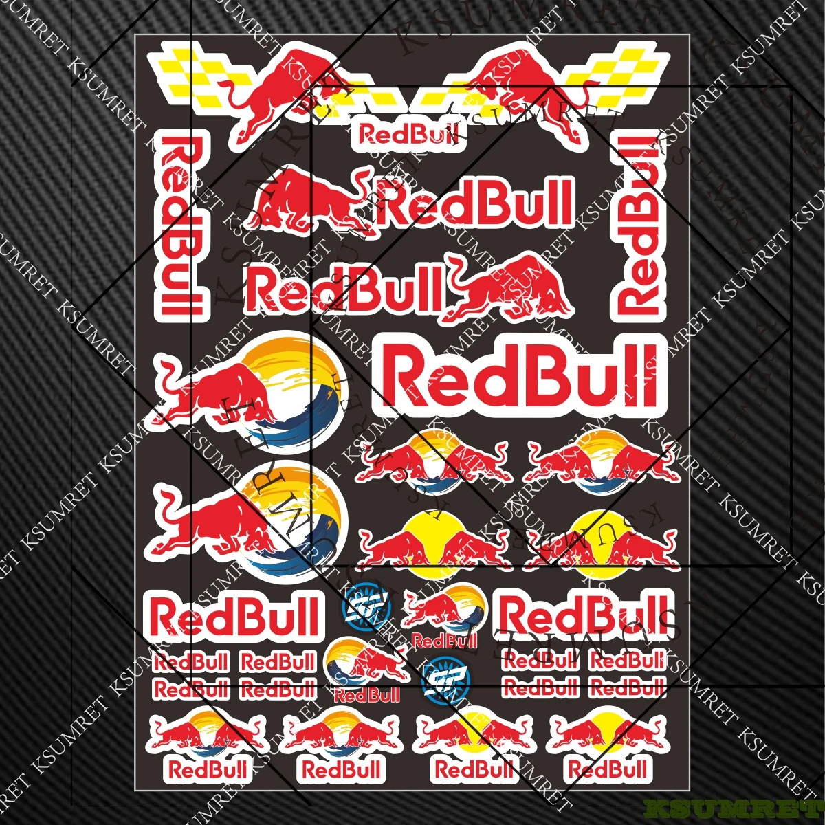 Vinilo para pegatinas de motocicleta Red Bull casco tanque calcomanía Logo emblema