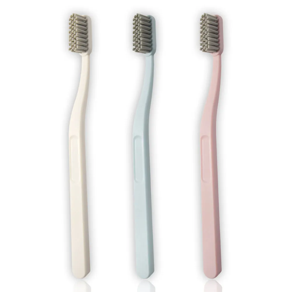9Pcs Hard Hair Nylon Toothbrushes Set Curved Handle Effective Teeth Cleaning Tool Adult Oral Care Pink Sky-Blue Beige