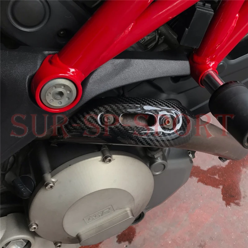 Exhaust Pipe Heat Shield Cover Guard Fairing For Ducati Monster 696 795 796 1100 Full Carbon Fiber 100%