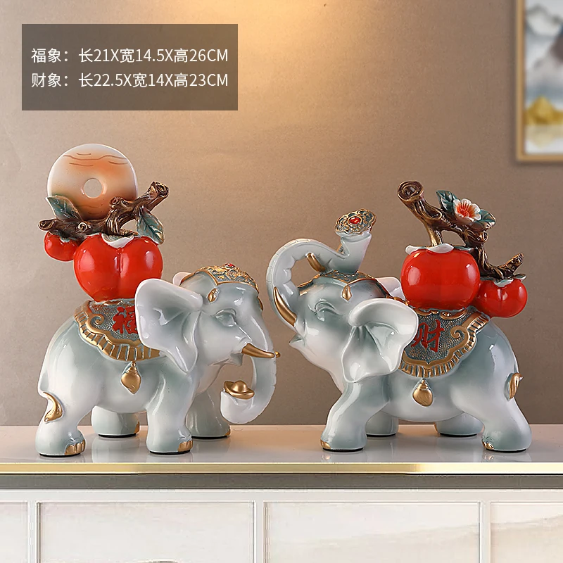 Elephant jewelry a pair of creative home decor living room TV wine cabinet light luxury high-end decoration housewarming gift