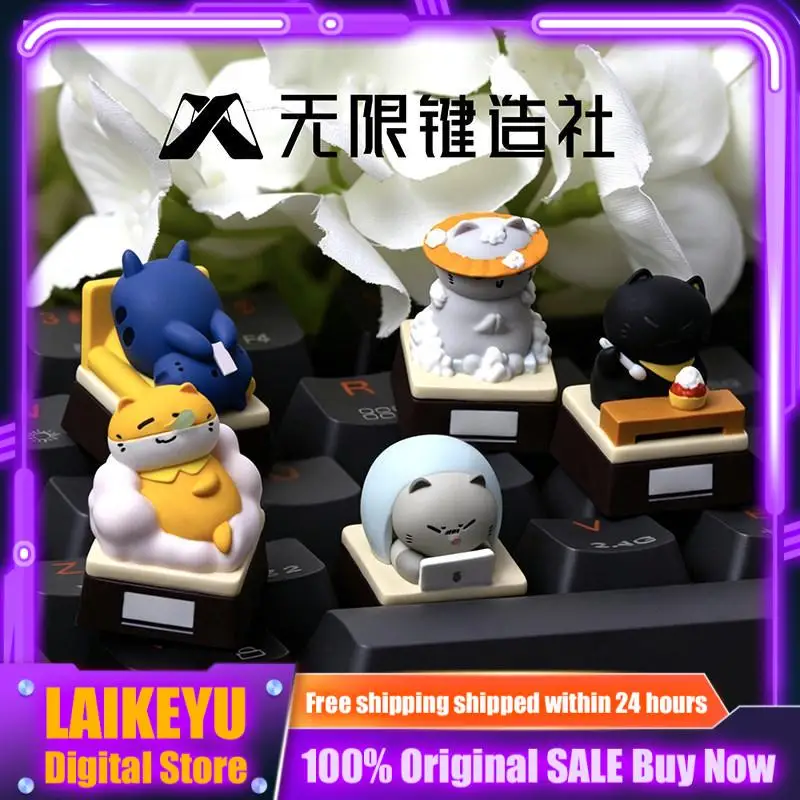 Social Animal Meow Themed Keycap Resin Mechanical Keyboard Pc Gaming Keyboard Accessories Collection Gift Custom Keycap