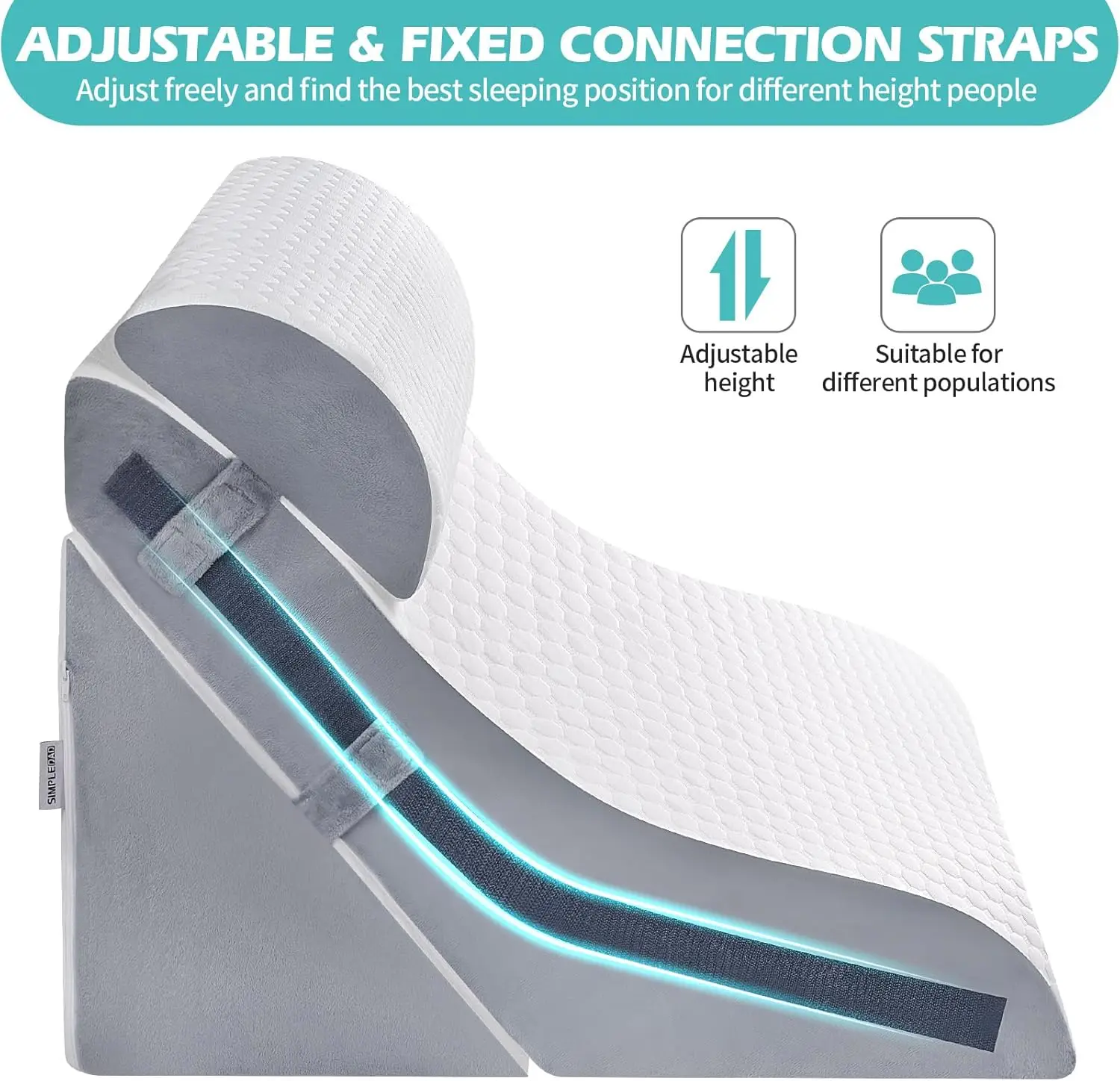 Wedge Pillow For Sleeping, Orthopedic Bed Wedge Pillow Set, 15-In-1 Adjustable Memory Foam Wedge Pillow Post Surgery, 9 &16 &