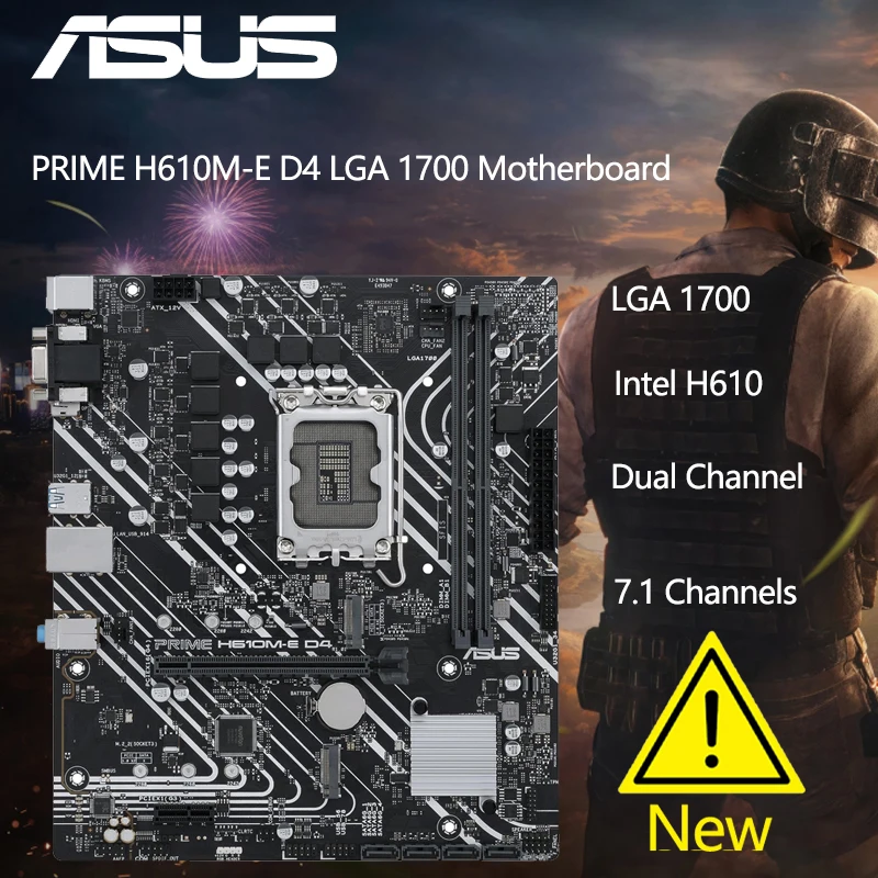 

Материнская плата ASUS PRIME H610M-E D4 PCIe 4.0, два слота M.2, материнская плата Realtek 1G LAN Intel 12-го поколения с процессором Mic-ATX