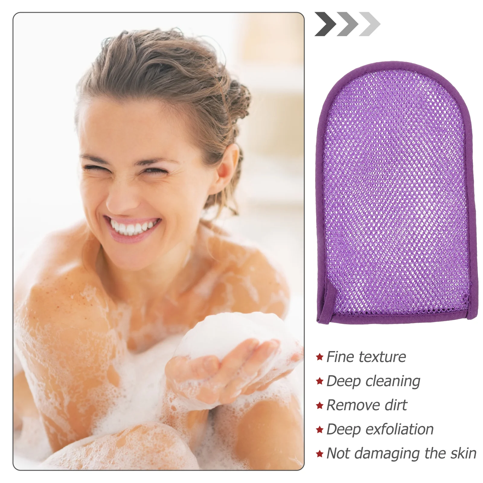 2 Pcs Exfoliating Mitt Body Scrubber Bath Towel Mens Gloves Mitten for Bathing Nylon Man