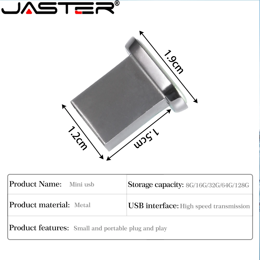 JASTER USB Stick Mini Metal button USB Flash Drive Waterproof Fashion Mobile storage disk 64GB Pen drive personal memory stick