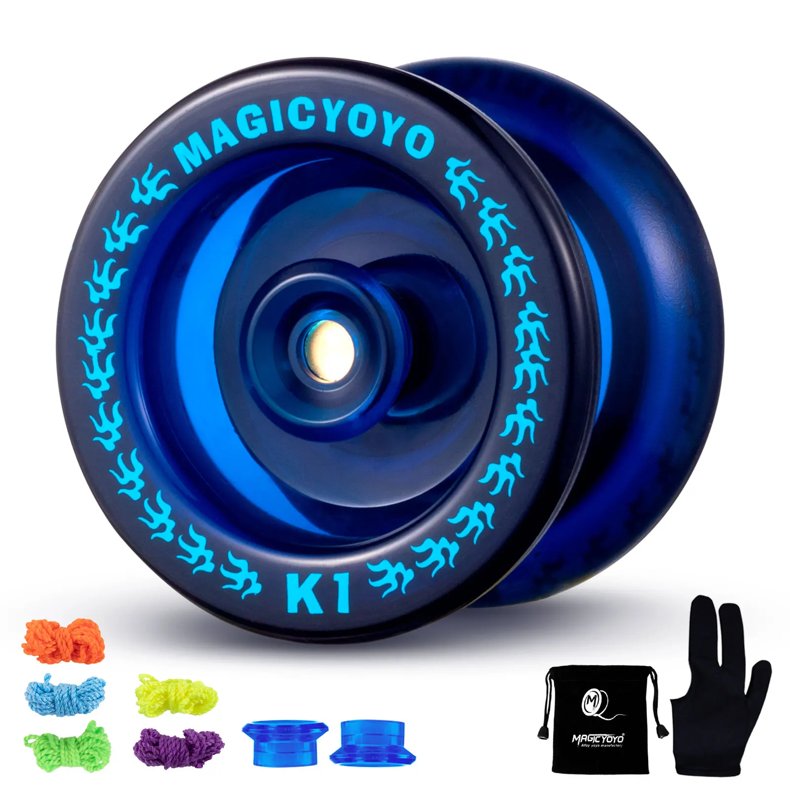 MAGICYOéquilibre K1-Plus Yoyo réactif professionnel pour les enfants maire intérieur, Yo en plastique durable avec 5 cordes Yoyo + Yo-Yo isot+ sac