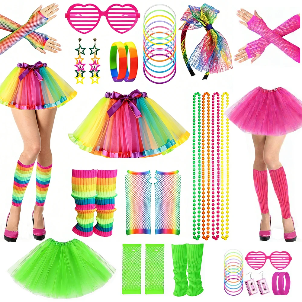 vetements-scintillants-des-annees-1980-accessoires-sur-le-theme-de-l'arc-en-ciel-jupe-de-ballet-arc-en-ciel-des-annees-70-coiffes-gants-colliers-ensembles-de-carnaval-et-d'halloween