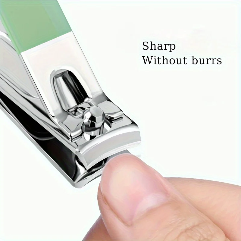 7/10/12/16/22pcs Professional Stainless Steel Nail Clipper Set Green Nail Tools Manicure Pedicure Set of Travel Grooming Kit