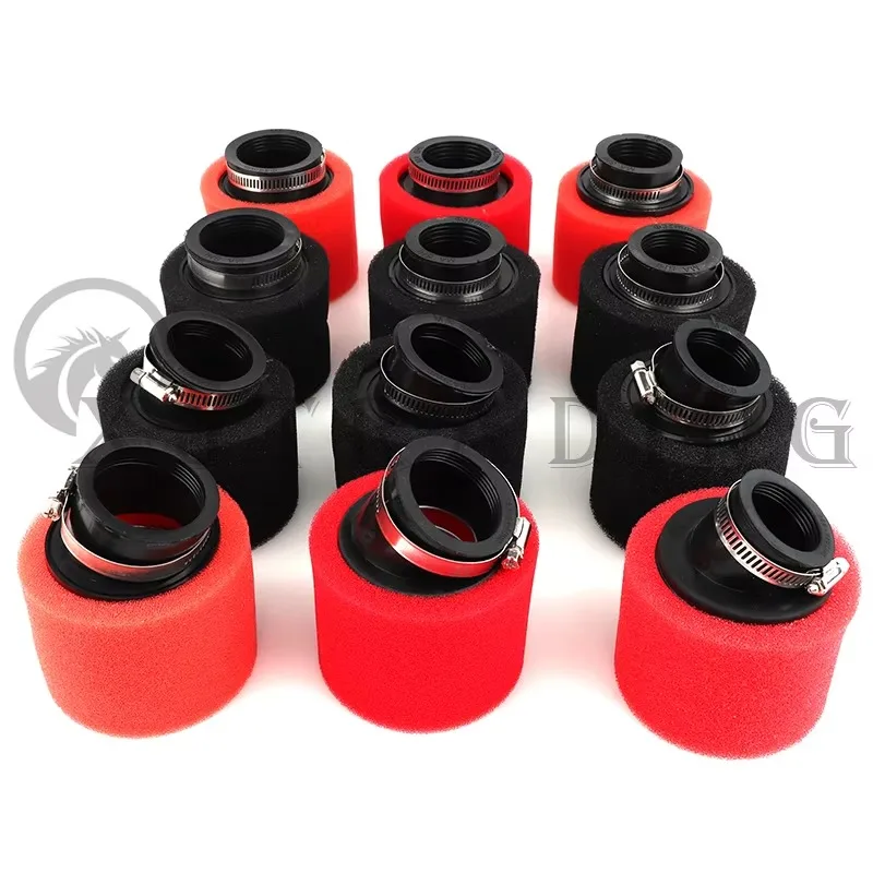 Foam Air Filter 35mm 38mm 42mm 45mm 48mm 50mm 60mm Sponge Cleaner Moped Scooter Dirt Pit Bike Motorcycle Black and Red image 2