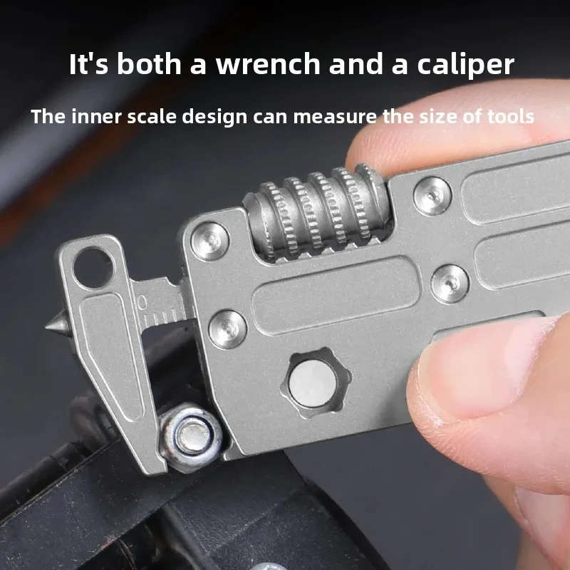 Titanium Alloy Multifunctional Utility Knife Outdoor Camping Tool Combination with Wrench Screwdriver Bottle Opener
