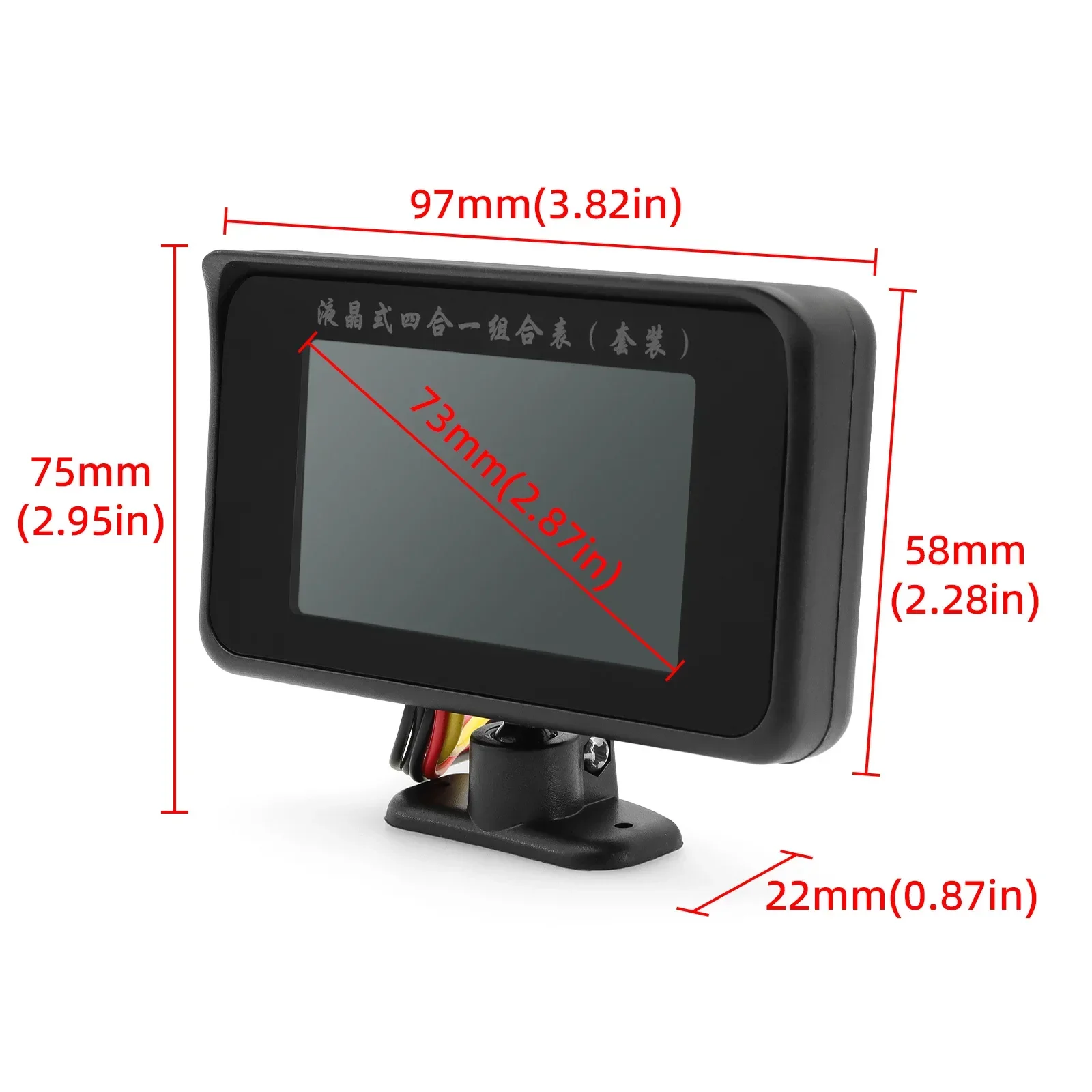 Medidor LCD múltiple 4 en 1 para coche, presión de aceite, temperatura del agua, indicador de combustible, voltaje con adaptador de Sensor, alarma intermitente de zumbido, 12V, 24V