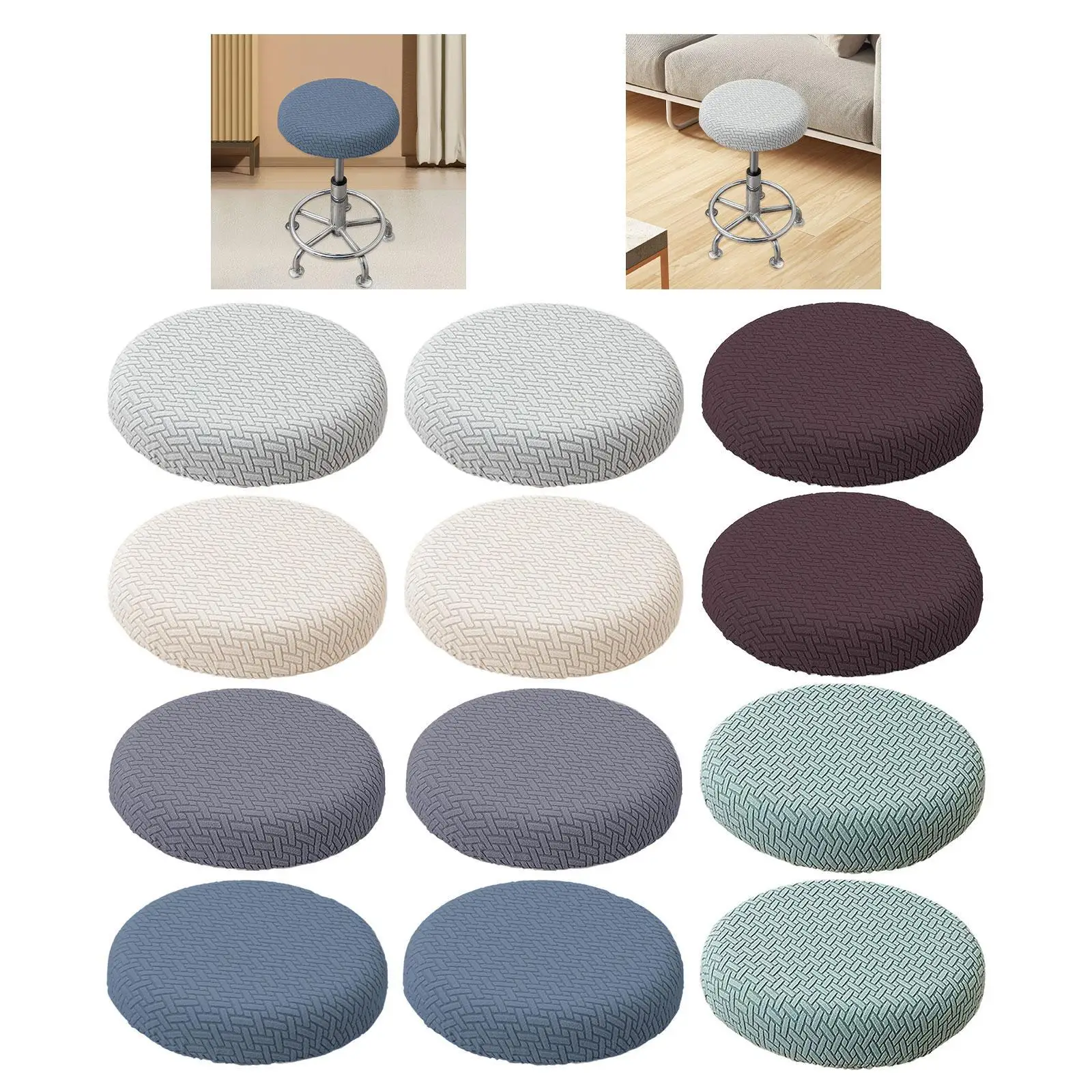 Round Bar Stool Seat Cover Elastic Stool Cushion for Home Dining Room Party