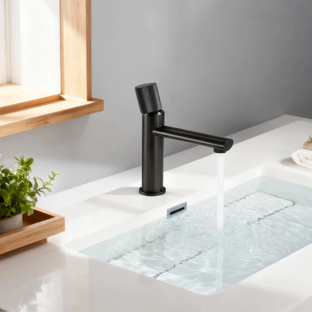 

Knurled Faucet Basin Faucet Bathroom Taps Single Handle Hot and Cold Sink Mixer Knurled Basin Faucet Multicolor Optional