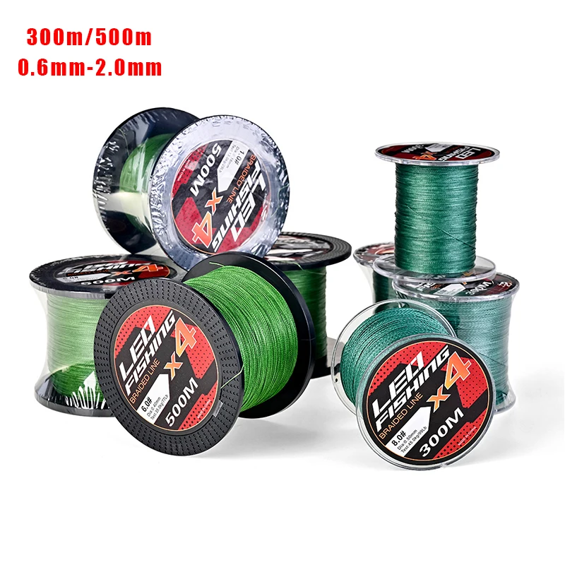 4 Strands Braided Fishing Line 300m 500m Super Strong Fishing Line Monofilament Nylon Fishing Line 15LB-35LB 0.12MM 0.16MM 0.23M