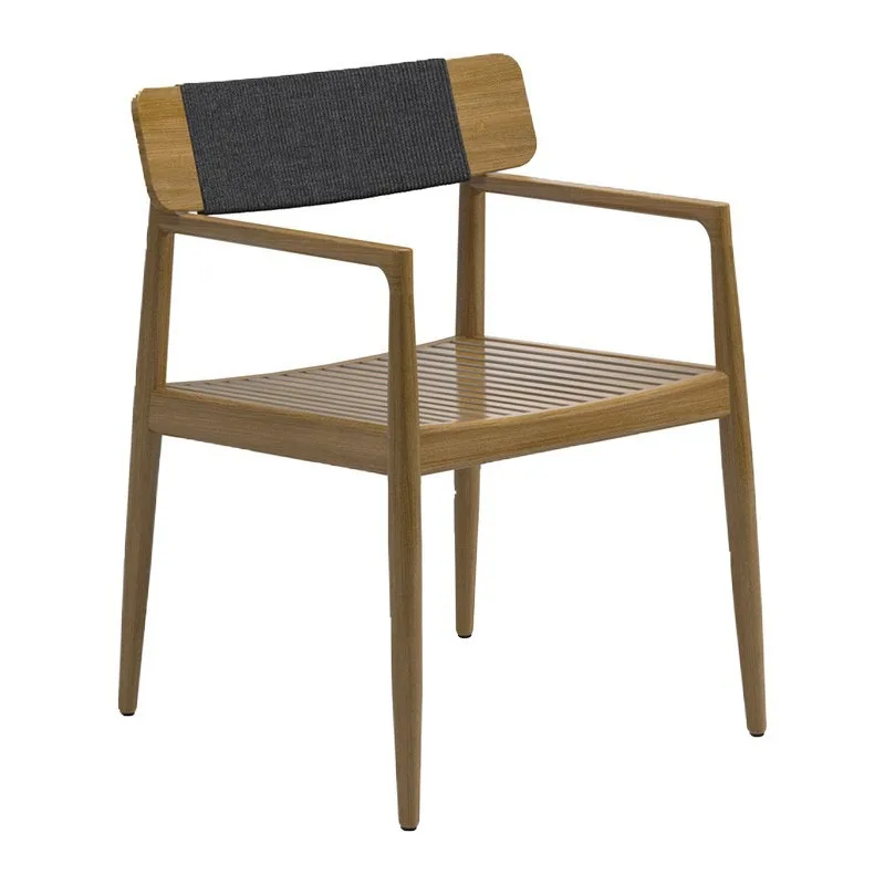 Outdoor Nordic tables and chairs preservative solid wood courtyard hotel outdoor leisure open-air teak dining table dining chair