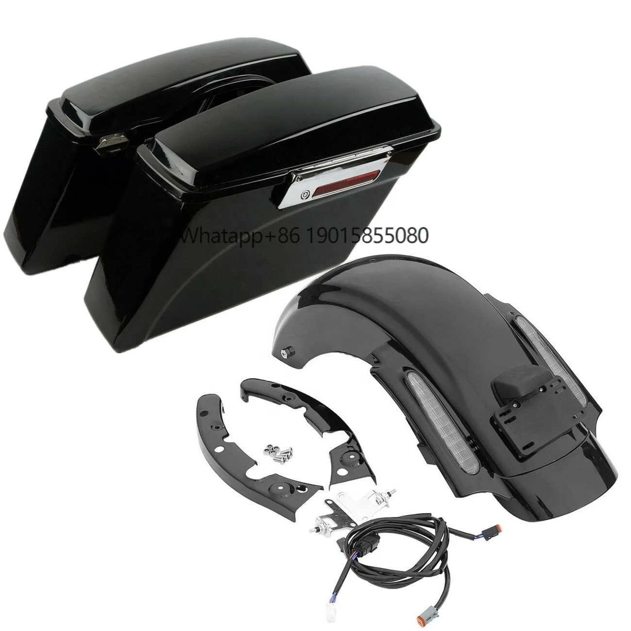 

TCMT for Harley Saddlebag XF111508-B+C70 Hard Saddlebags CVO Fender System Fit for Harley Road Street Gilde 2009-2013