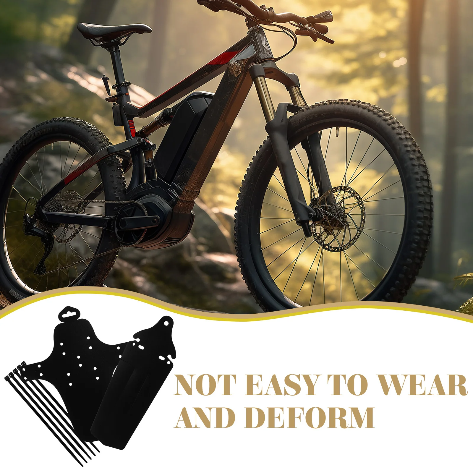 1Set Bike Mudguard Set Durable Resin Material Practical Gift for Cyclists Outdoor Cycling Protection Bike Mud Guard