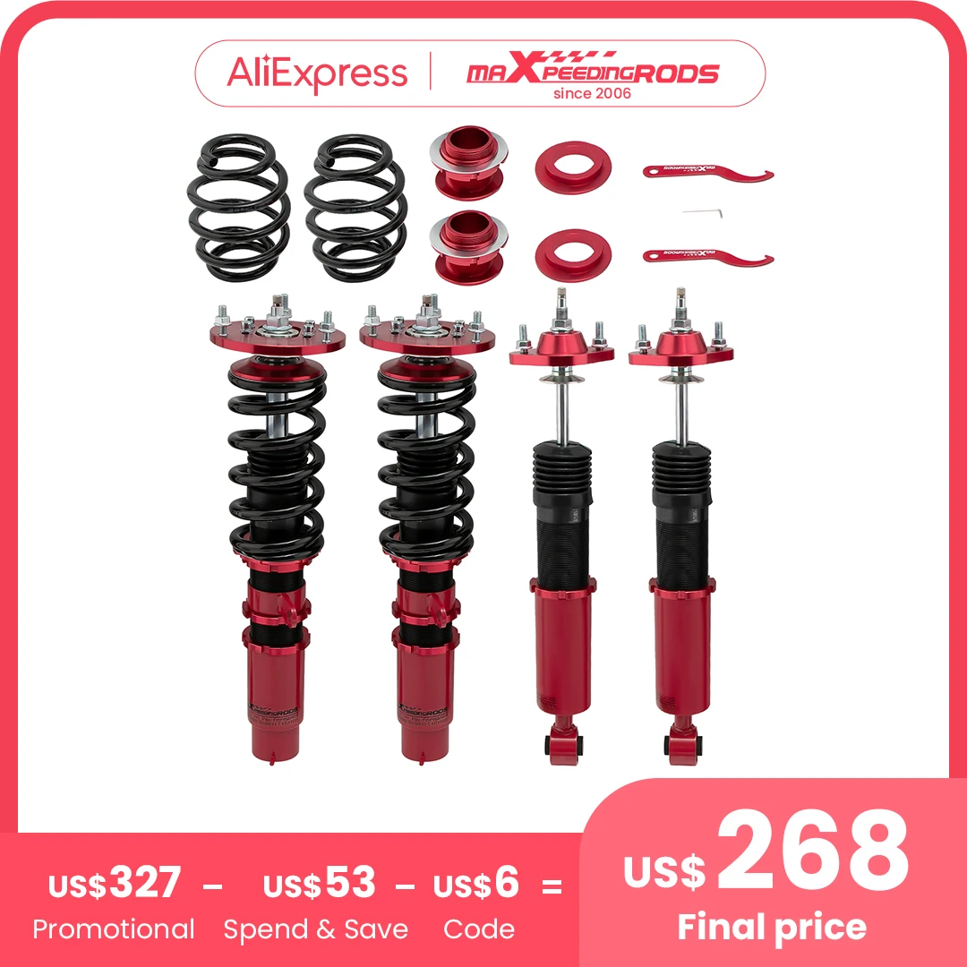 24-Way Adj.Damper Coilovers Sturts Kit for BMW E46 3Series 320i 323i 328i 98-06