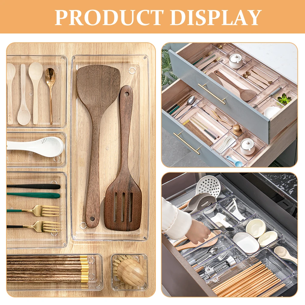 

1 set Clear Drawers Organizer Trays Storage Box Set Transparent Plastic Bins Desk Dormitory Home Organization Jewelry Makeup