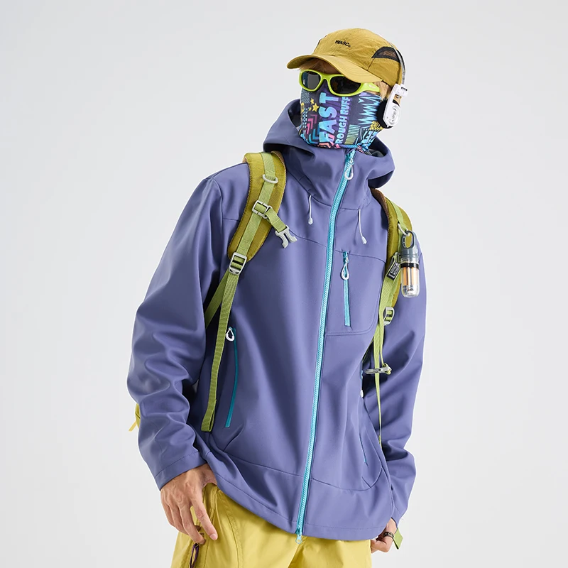 

Man Trench Coat Versatile Coat Corn Fleece Thermal Lining Outdoor Adventure Hooded Couples Wear Spring Autumn Fashion Leisure