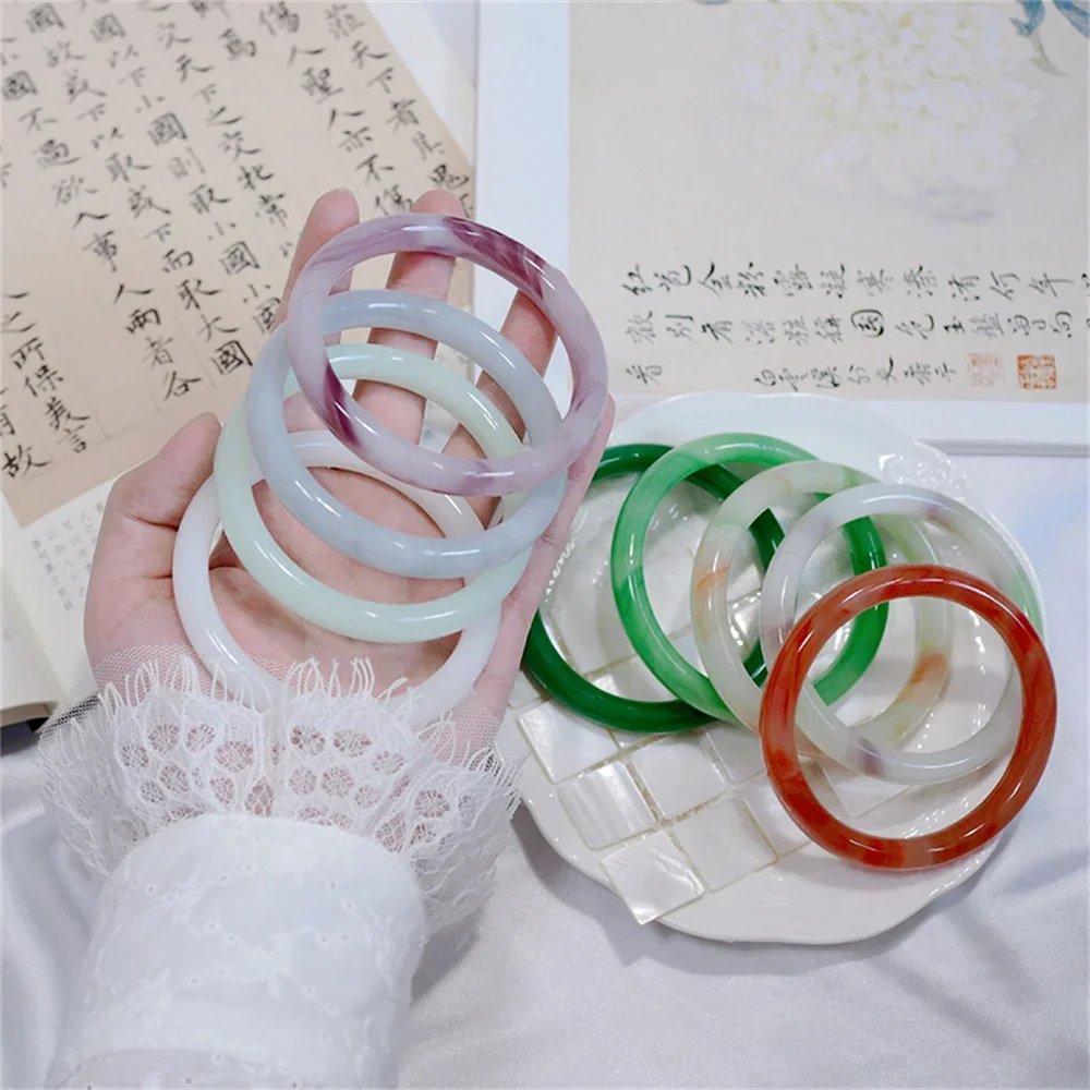 Mädchen Grün Weiß Armband Elegantes Geschenk Chinesischen Stil Temperament Minimalistischen Beliebte Retro Charme Tinte Runde Armband Einfacher Trend