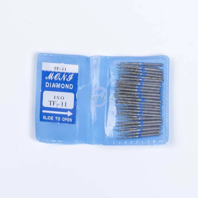 Dental Diamante Polimento Broca, Handpiece Burs Ferramenta, Brocas Dentárias, TF, TR, SO, SF, Novo, 50Pcs por Saco