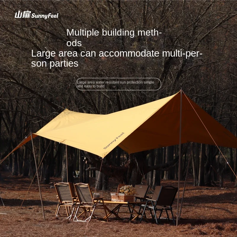 

Outdoor Camping Oversized Sunshade Camping Octagonal Canopy Camp Sunscreen Rain Rectangular Canopy