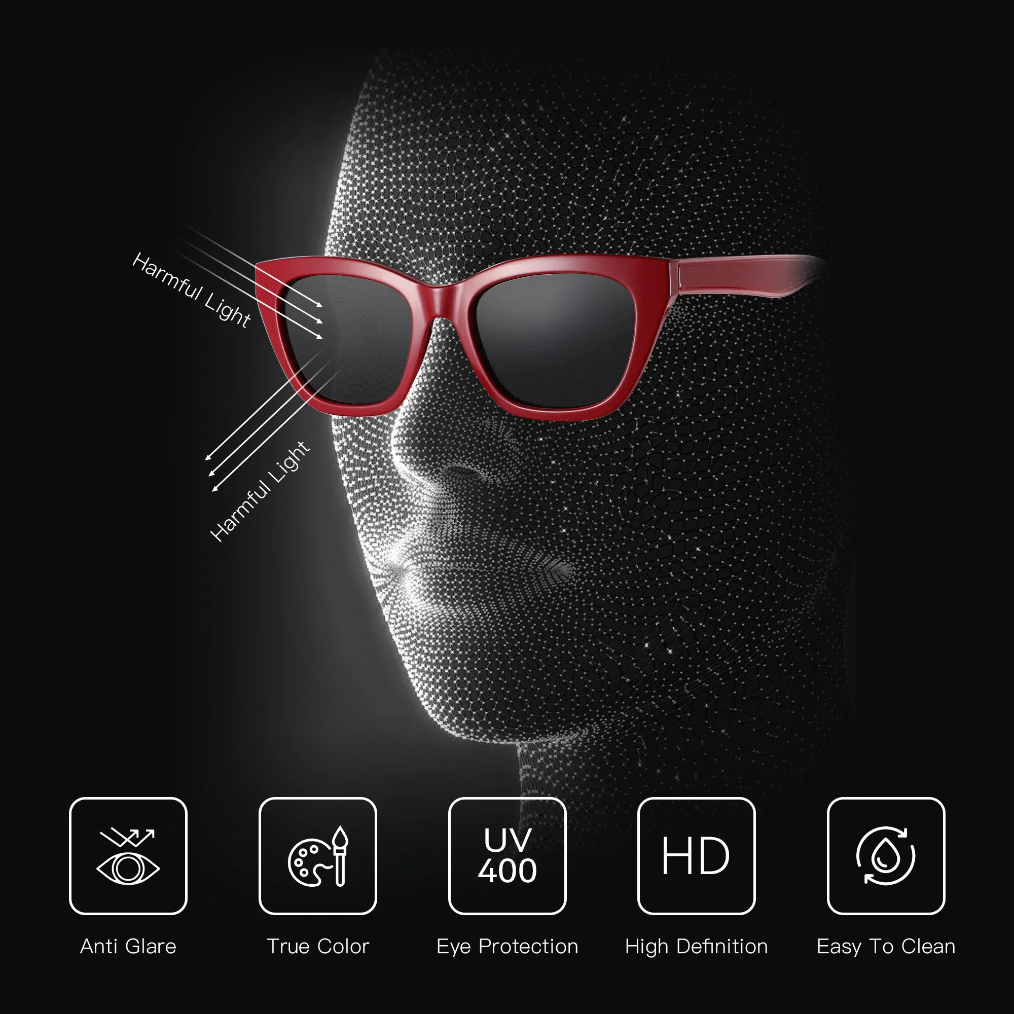 ZENOTTIC Quadratische polarisierte Sonnenbrille 2025, modische Damen-Sonnenbrille mit dickem Rahmen, UV400-Schutz, für Damen, Einkaufen, GIF – Detail 15