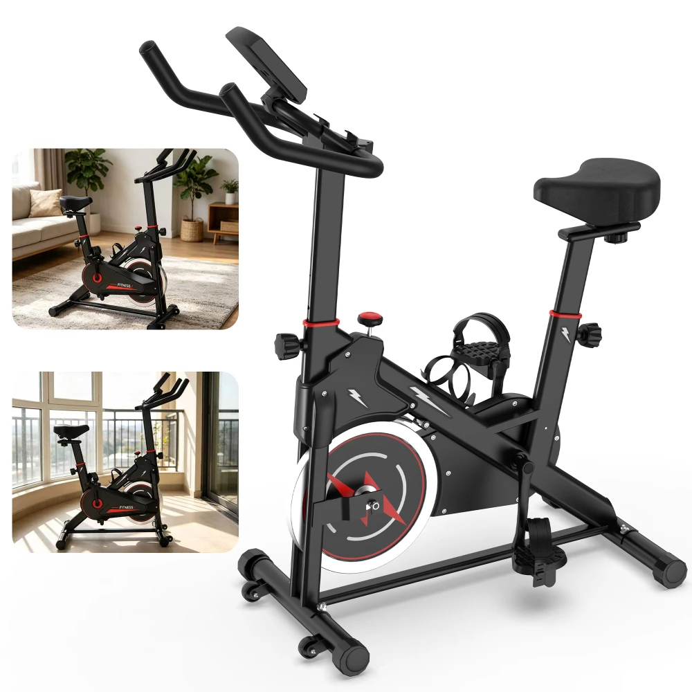 Home Exercise Bike, Stationary Bike with Display, Adjustable Resistance, Comfortable Seat and Handlebars, Sturdy and Reliable Base, Portable Design, Suitable for Daily Core Training Equipment for Indoor Use.
