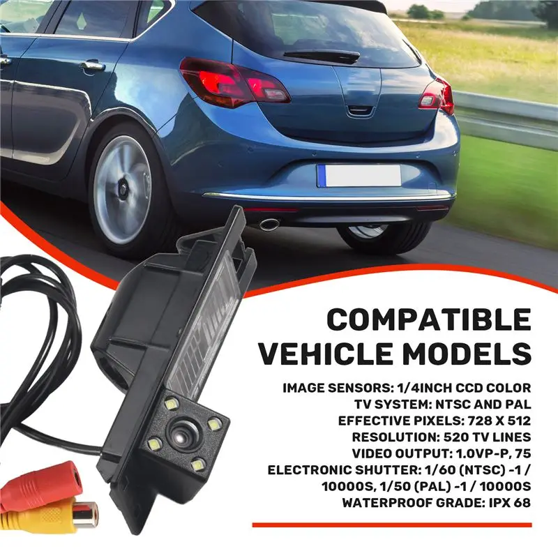 Multi-Purpose Car HD 4LED Rear View Backup Camera Reverse Camera For Opel Astra H J Corsa Meriva Zafira Insignia FIAT Buick Rega