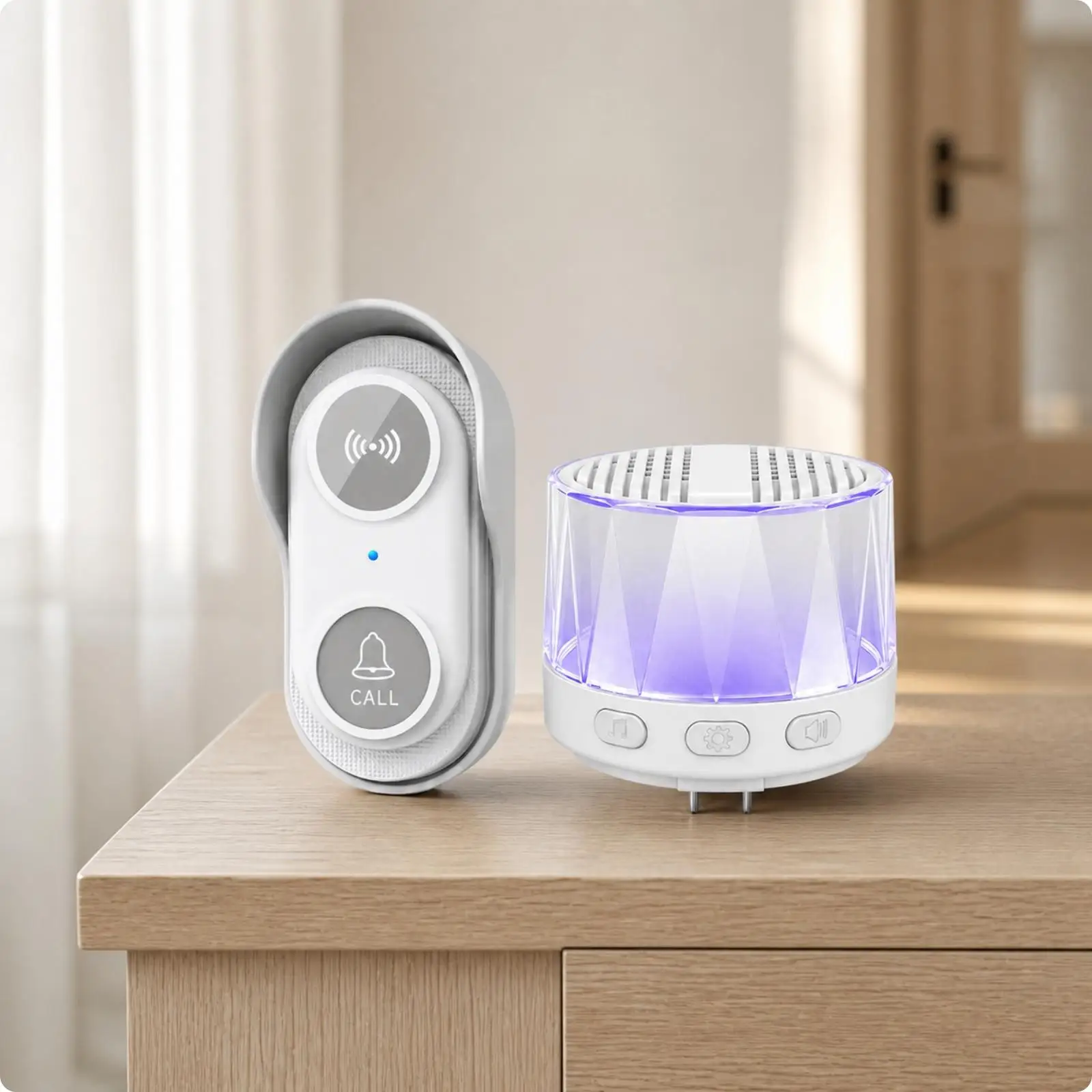Chime Wireless Doorbell with Night Light Feature and Memory Function for Front Door Alert