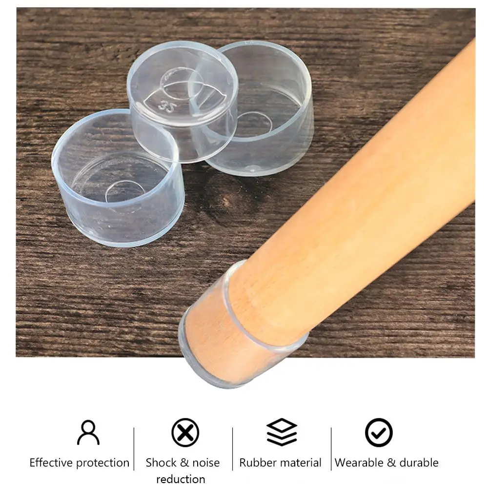 4pcs/set New Socks Floor Protectors Furniture Feet Silicone Pads Non-Slip Covers Chair Leg Caps