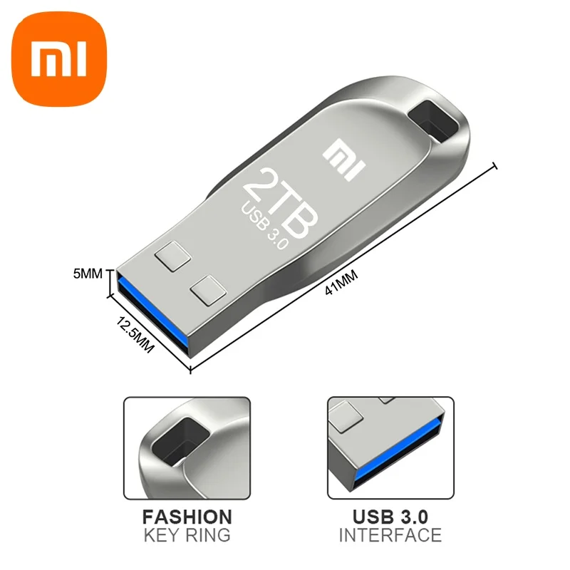 Xiaomi-Clé USB 3.0 en métal, grande capacité, transfert haute vitesse, mémoire étanche, disque U, 2 To, 1 To, original