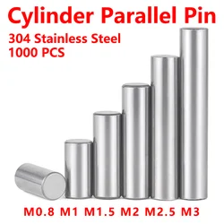 1000Pcs M0.8 M1 M1.5 M2 M2.5 M3 304 Stainless Steel Cylindrical Pins Positioning 3-60mm Non-Standard Size Locat Parallel Pin