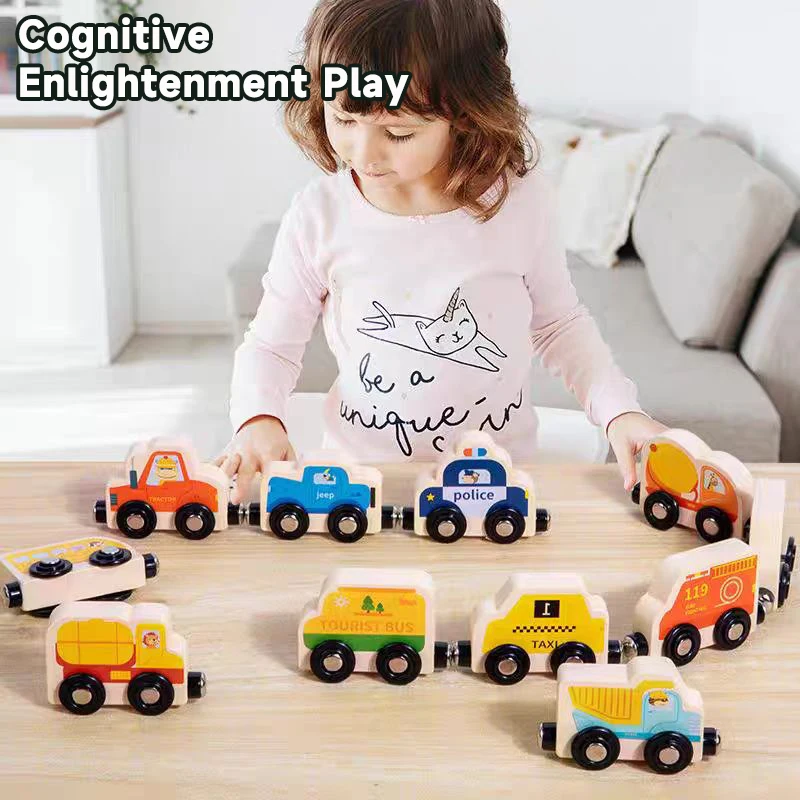 Brinquedos Do Trem Magnético De Madeira Montessori, Educação Precoce, Cognição, Cor, Puzzle, Número, Jogo De Aprendizagem, Conjunto De Presente