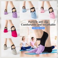Women Anti-slip Yoga Socks Cute Backless Bandage Pilates Socks Ladies Ballet Dance Fitness Slipper Cotton Sports Socks